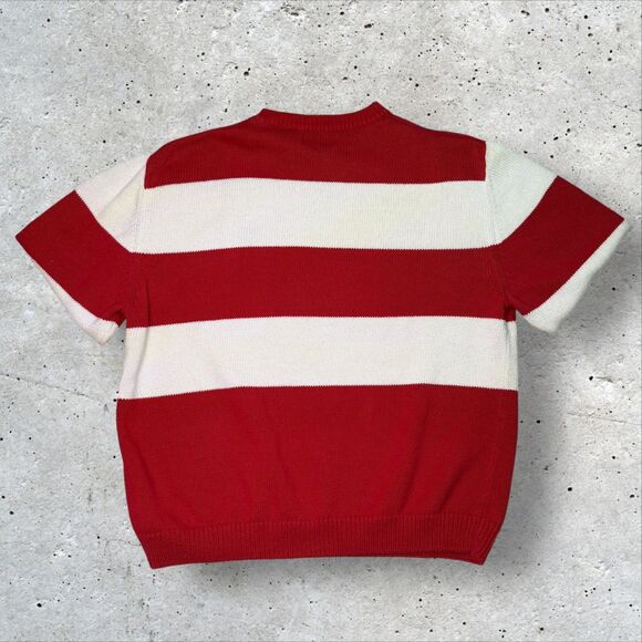 Wisconsin Badgers Stripe Sweater XL Crable Sportswear Red White Knit Vintage - Picture 2 of 10
